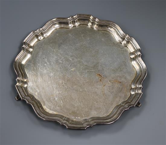 A George V silver salver, Birmingham, 1934, 24.5 oz.